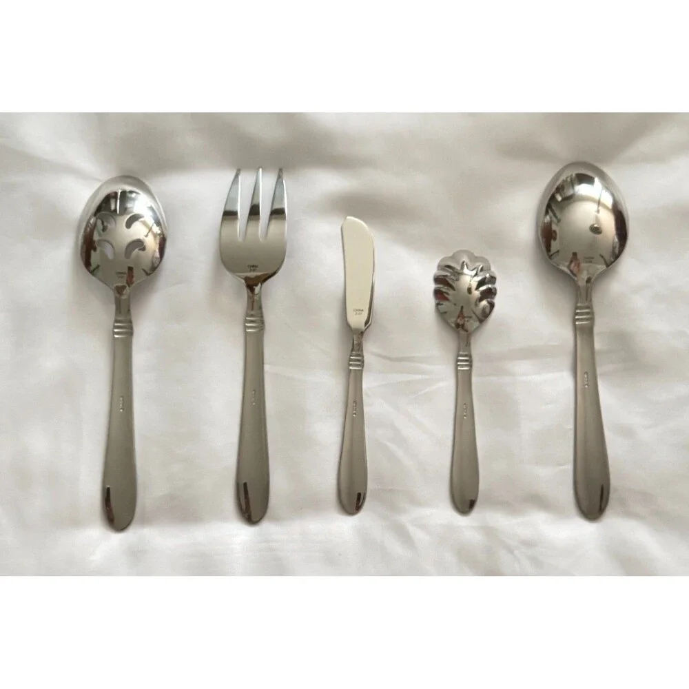 Oneida Banbury 5 Piece Serving Set New Unused Stainless Steel Flatware China